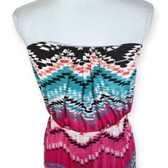 TRIXXI MULTICOLOR STRAPLESS MINI DRESS SZ.L EUC. - Picture 2 of 4